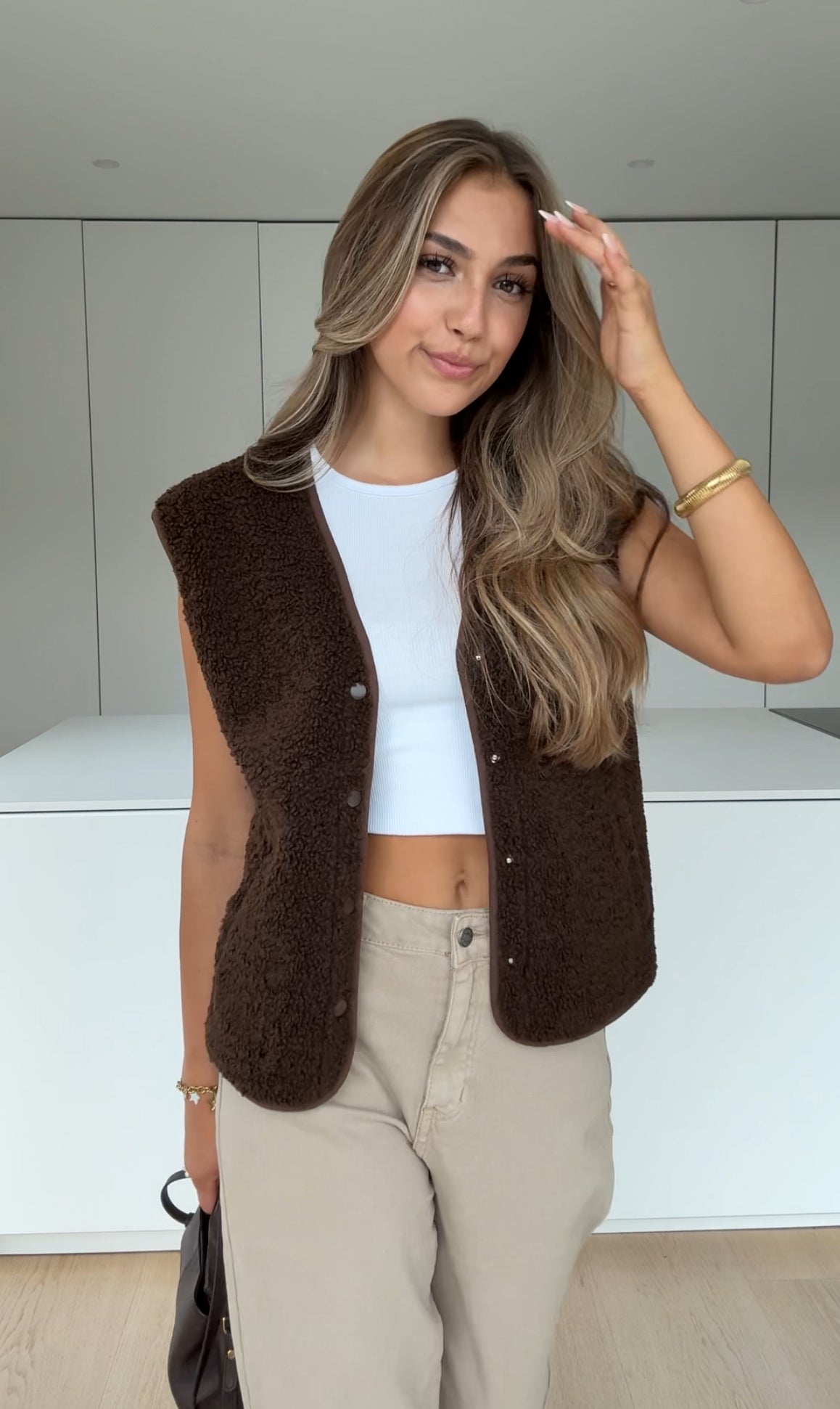 TEDDY VEST DARK CHOCOLATE