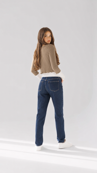Gerippter Wickelcardigan mit Bindedetail