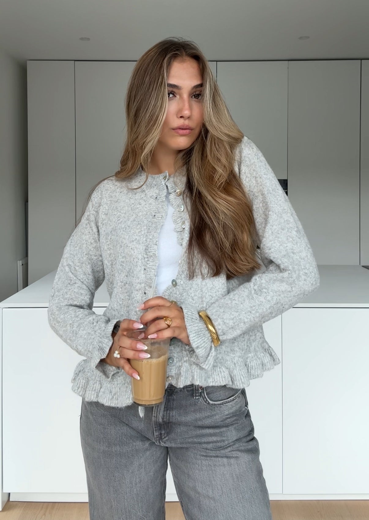 VOLANT CARDIGAN GREY