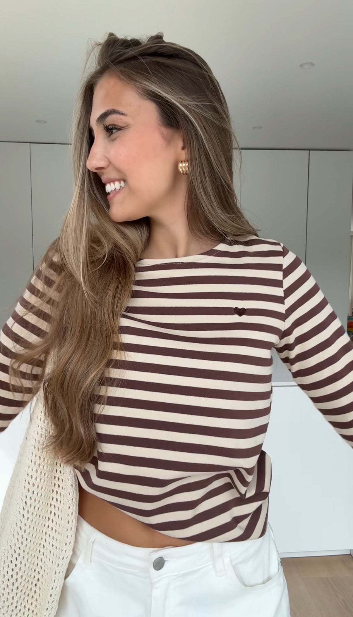 STRIPED LONGSLEEVE BROWN