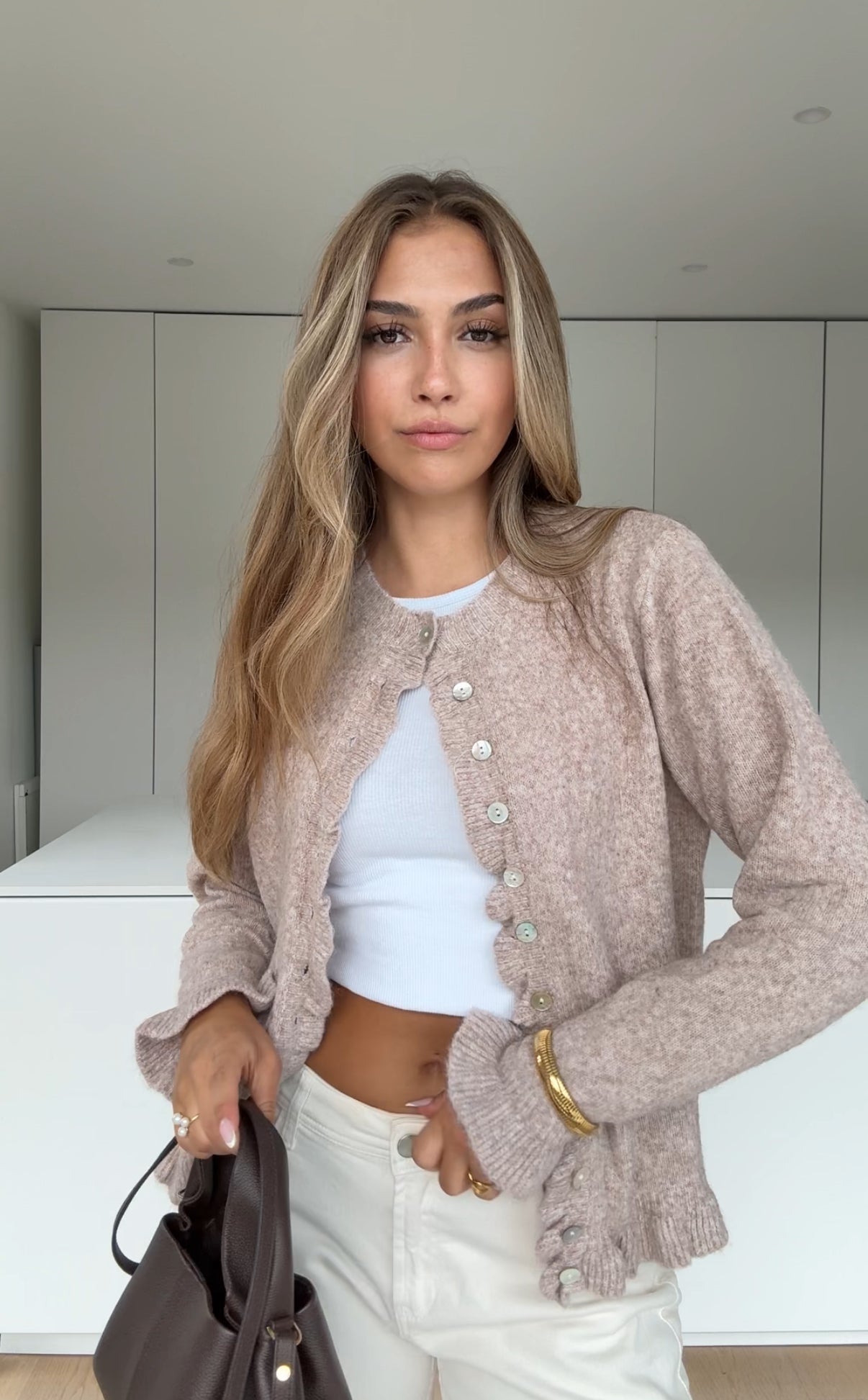 VOLANT CARDIGAN CINNAMON