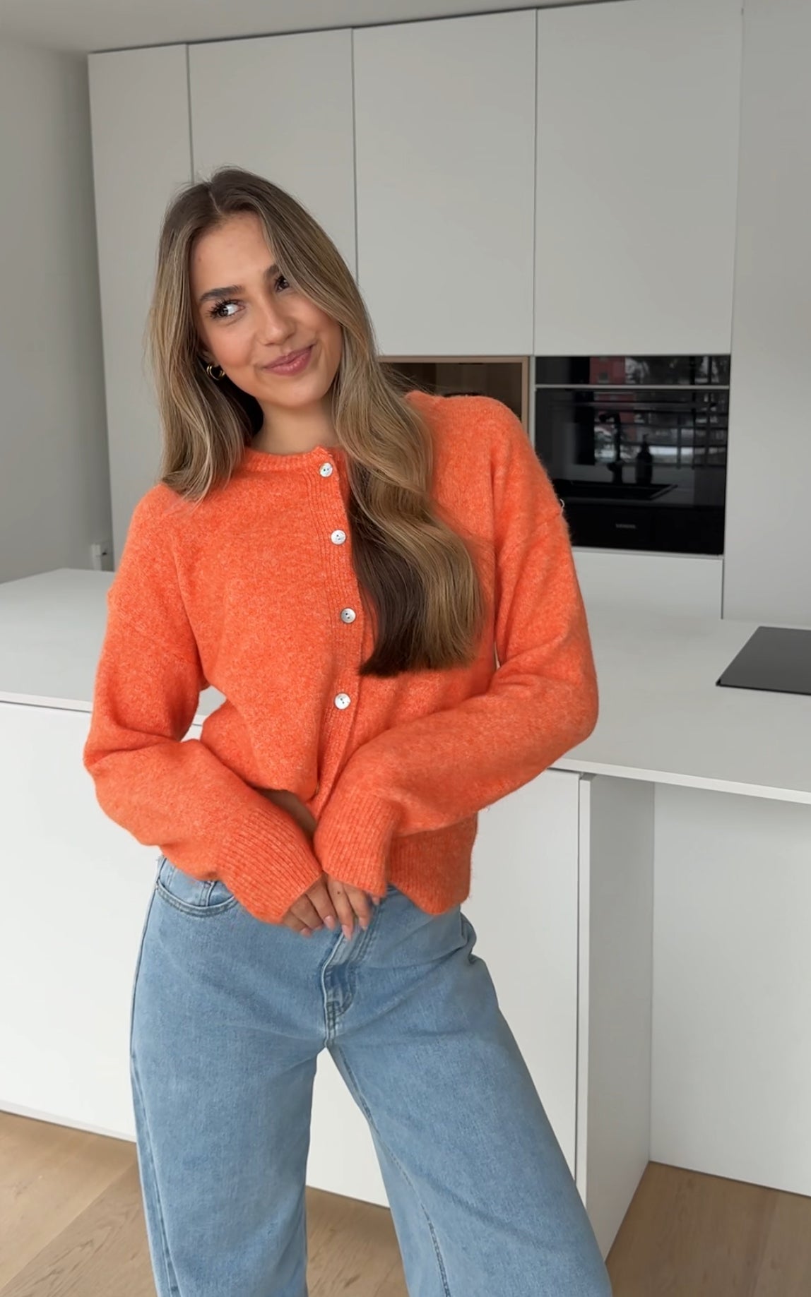 SIMPLE CARDIGAN APRICOT