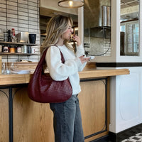 Shell Weave Maxi Bag Red