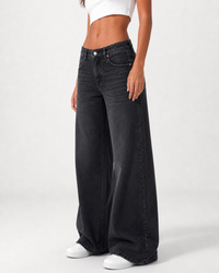 Low Waist Wide Leg – Washed Black