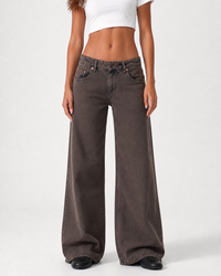 Low Waist Wide Leg – Mocha Brown