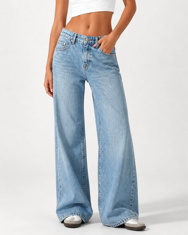 Low Waist Wide Leg – Pale Indigo