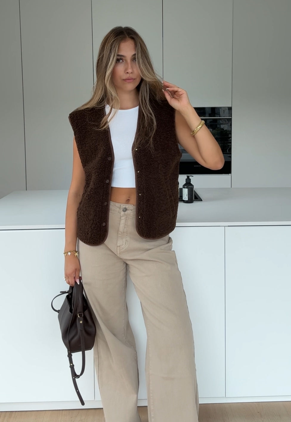 TEDDY VEST DARK CHOCOLATE