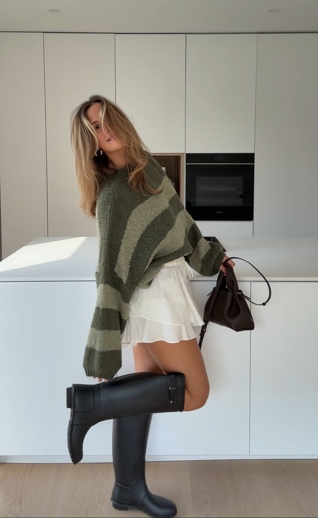 SOFT BOLD STRIPED PULLOVER SAGE