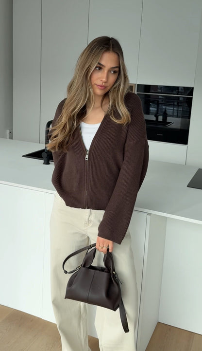 ZIP KNIT CHOCOLATE