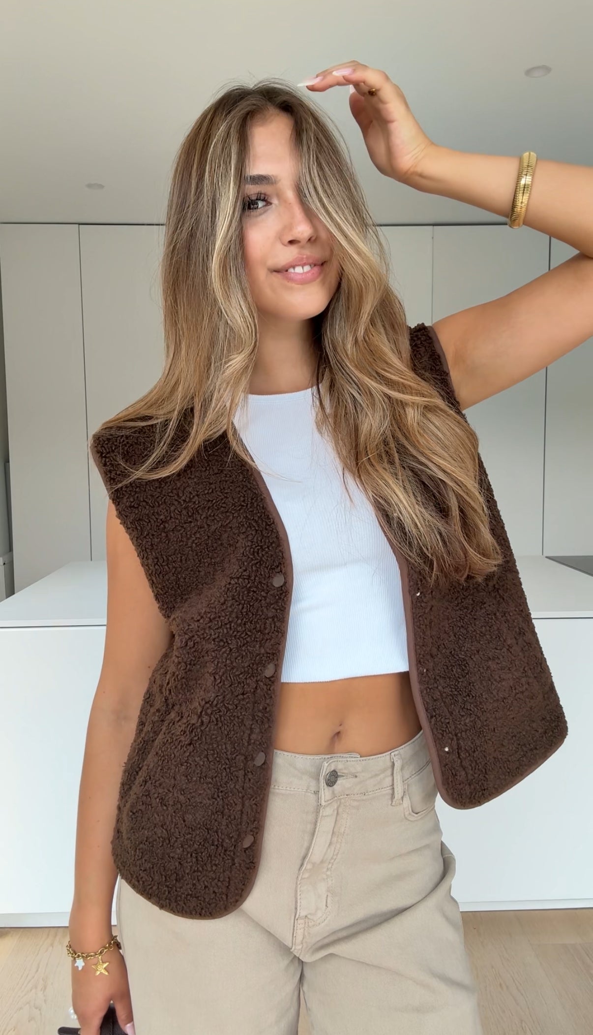 TEDDY VEST DARK CHOCOLATE