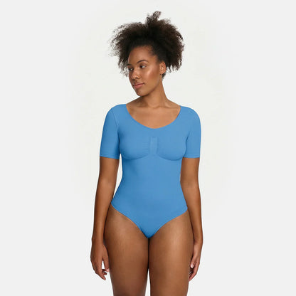 T-Shirt Bodysuit Sculpting Shapewear mit String