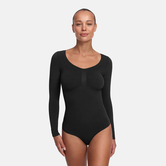 Bodysuit Sculpting Shapewear Longsleeve mit String