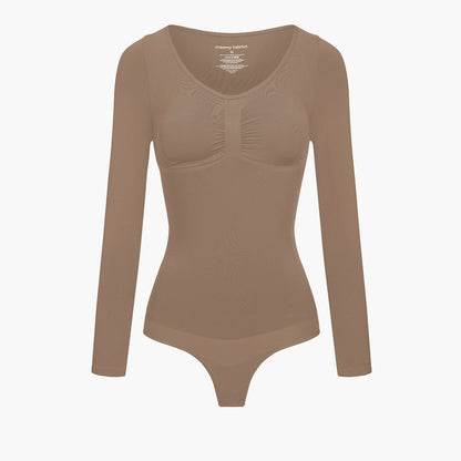 Bodysuit Sculpting Shapewear Longsleeve mit String