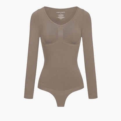 Bodysuit Sculpting Shapewear Longsleeve mit String