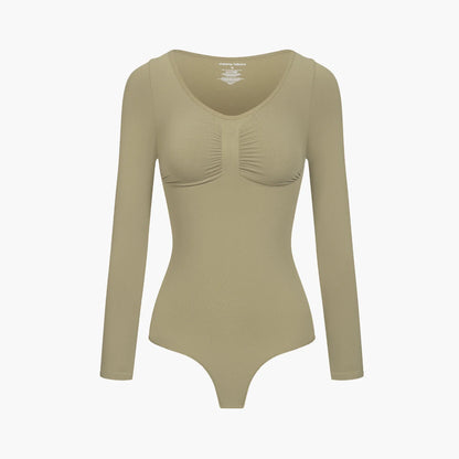 Bodysuit Sculpting Shapewear Longsleeve mit String