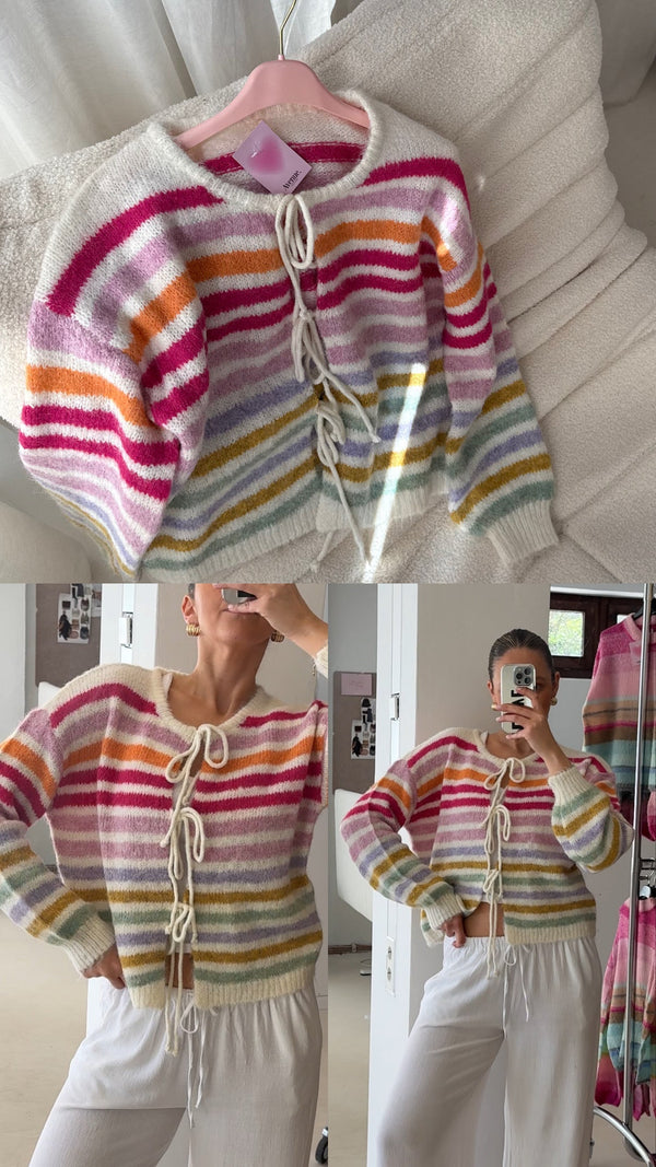 Color Striped Cardigan