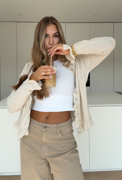 VOLANT CARDIGAN VANILLA