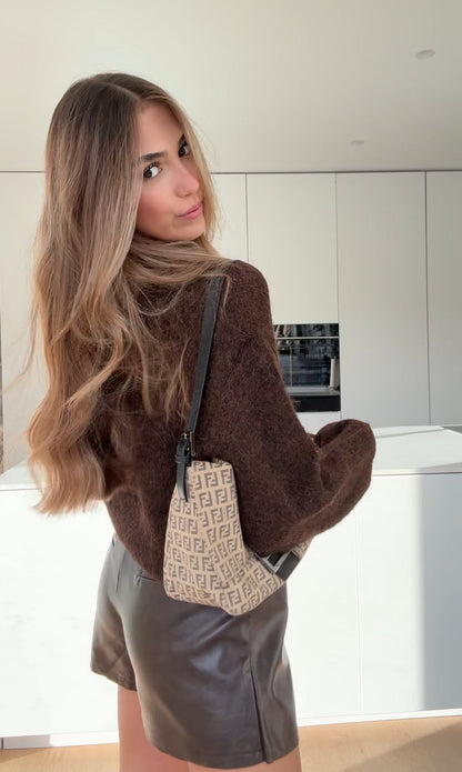 SOFT KNIT PULLOVER DARK CHOCOLATE