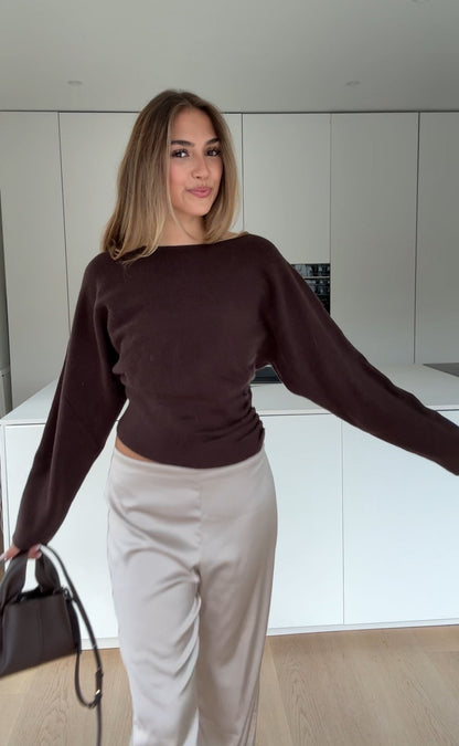 BUTTON PULLOVER CHOCOLATE
