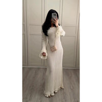 Elegantes Langarm Maxikleid