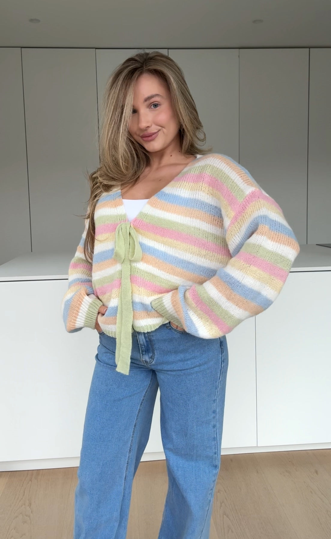 BOW RAINBOW CARDIGAN
