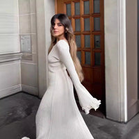 Elegantes Langarm Maxikleid