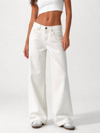 Low Waist Wide Leg  Off White