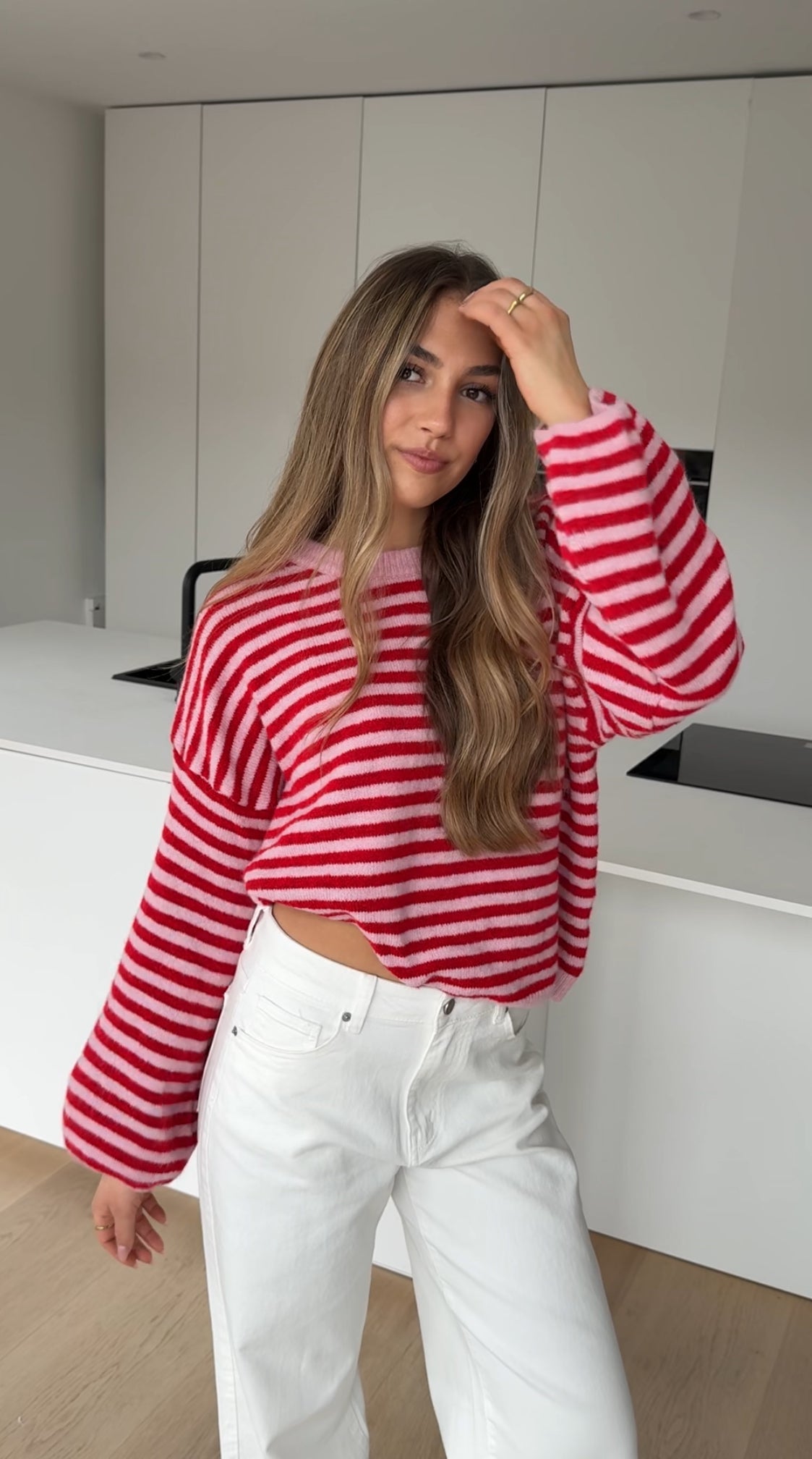 SOFT STRIPED PULLOVER STRAWBERRY