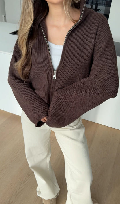 ZIP KNIT CHOCOLATE