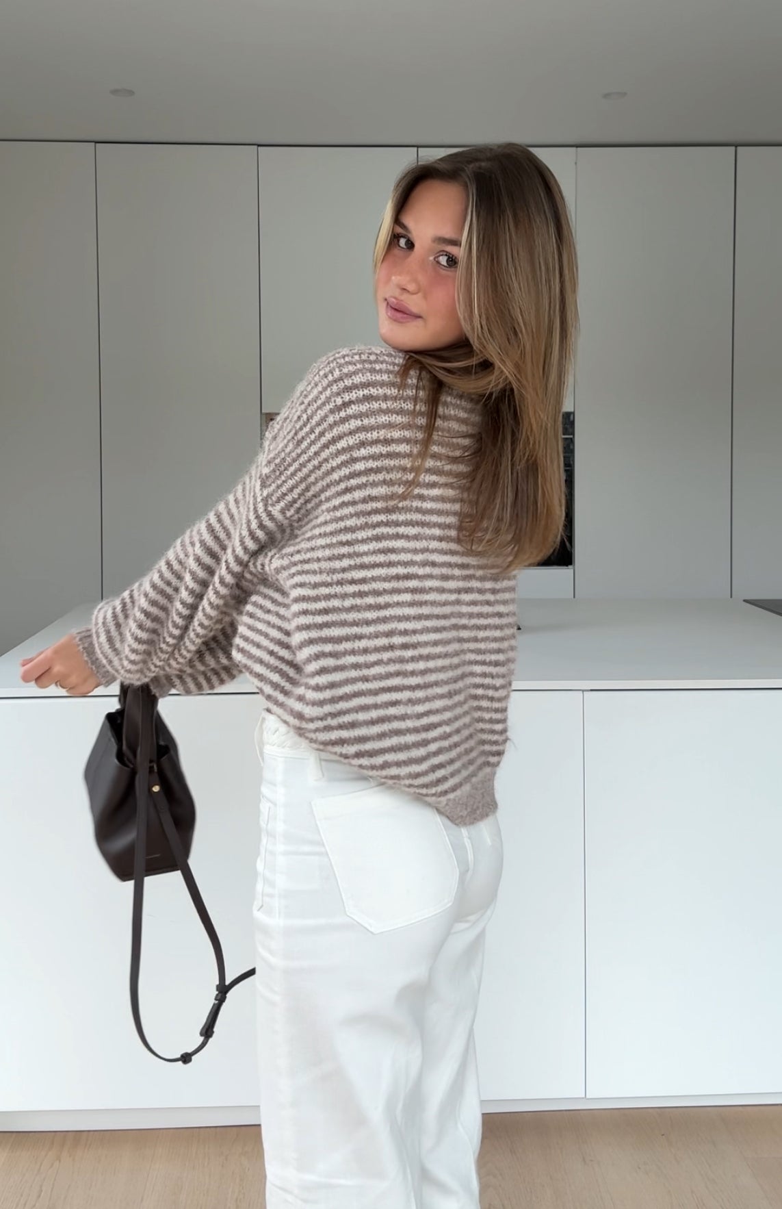 SOFT STRIPED PULLOVER CINNAMON