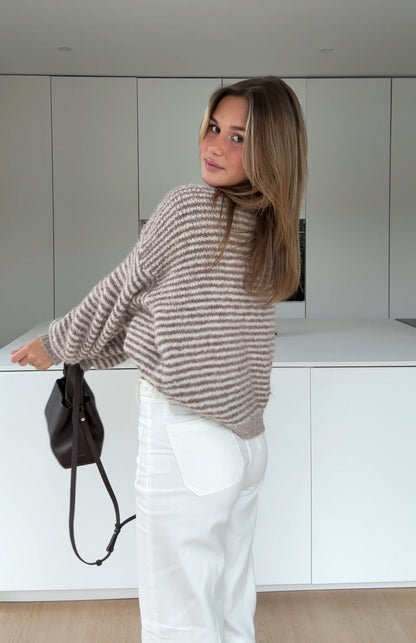 SOFT STRIPED PULLOVER CINNAMON