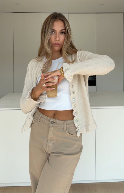 VOLANT CARDIGAN VANILLA