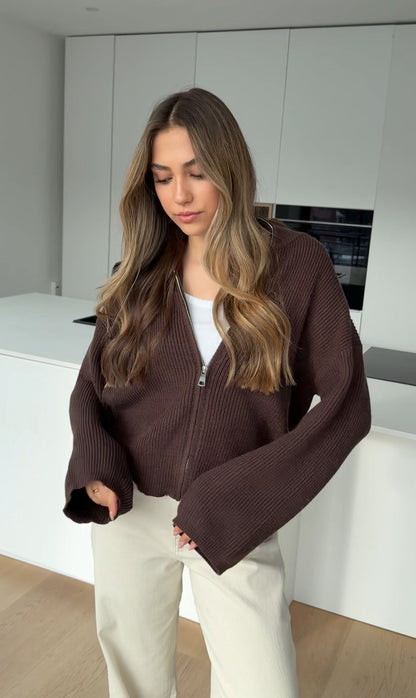 ZIP KNIT CHOCOLATE
