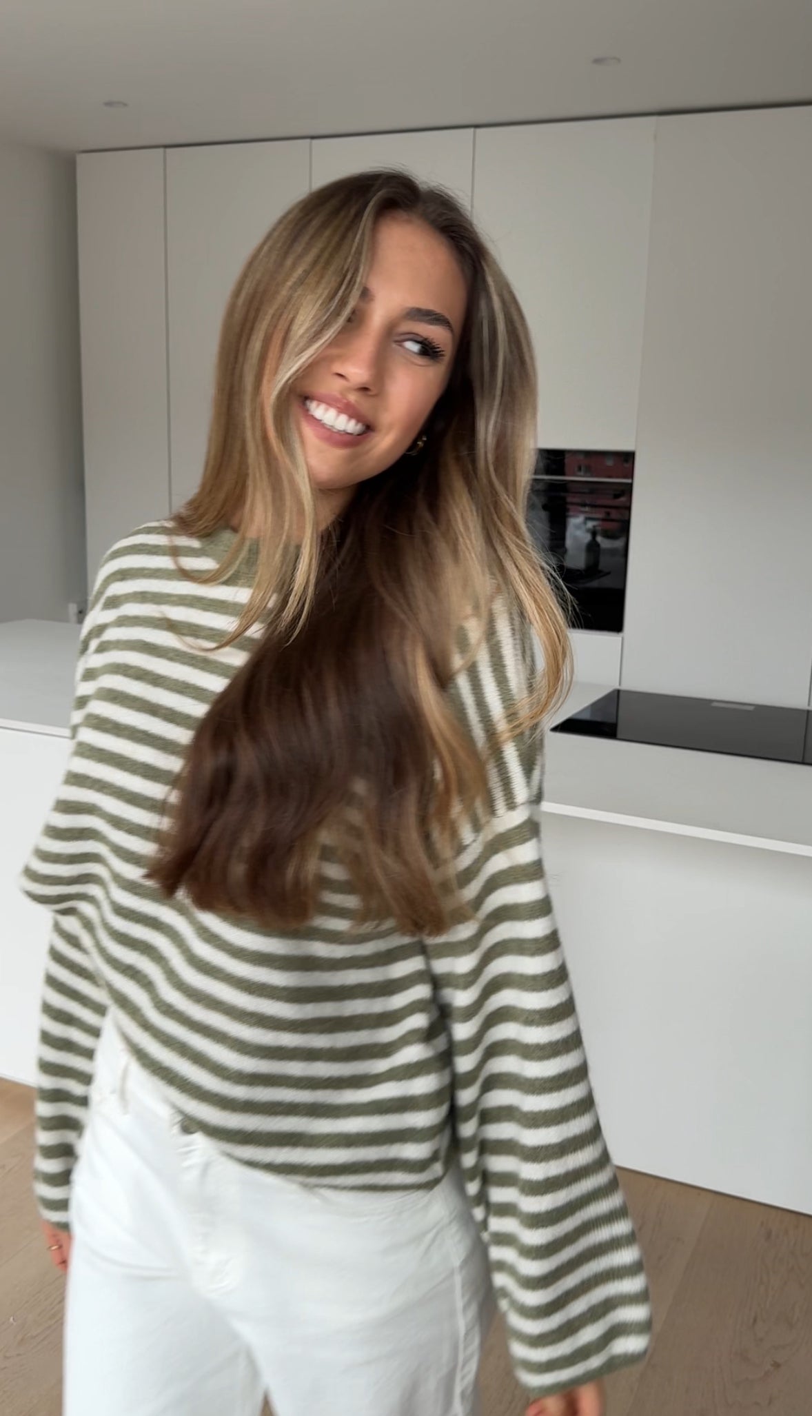 SOFT STRIPED PULLOVER SAGE