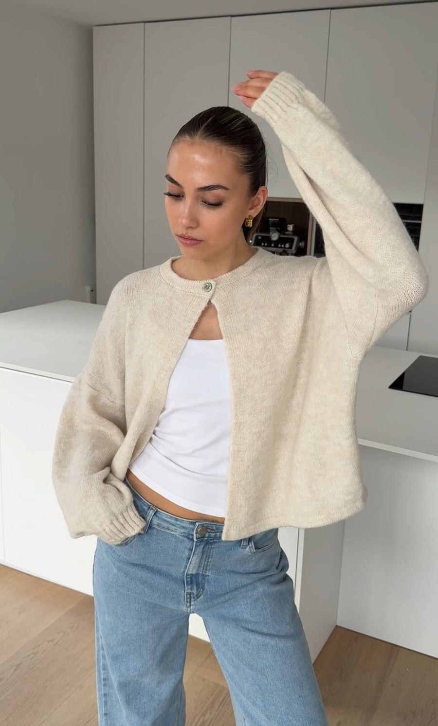 Button Cardigan Cream