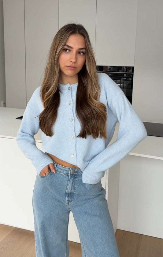 SIMPLE CARDIGAN LIGHT BLUE