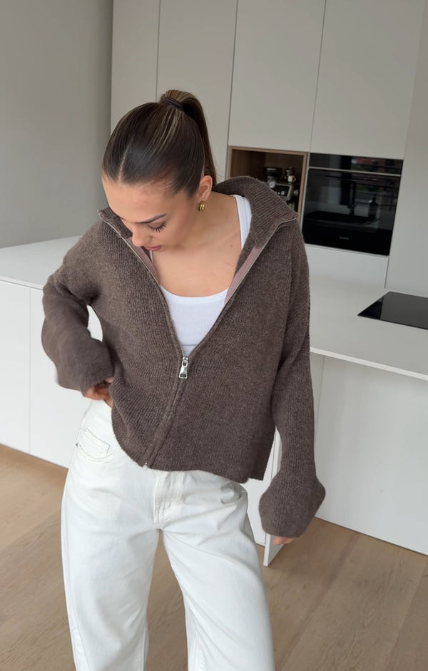 Zip Knit Taupe