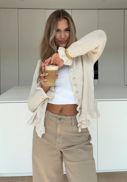 VOLANT CARDIGAN VANILLA