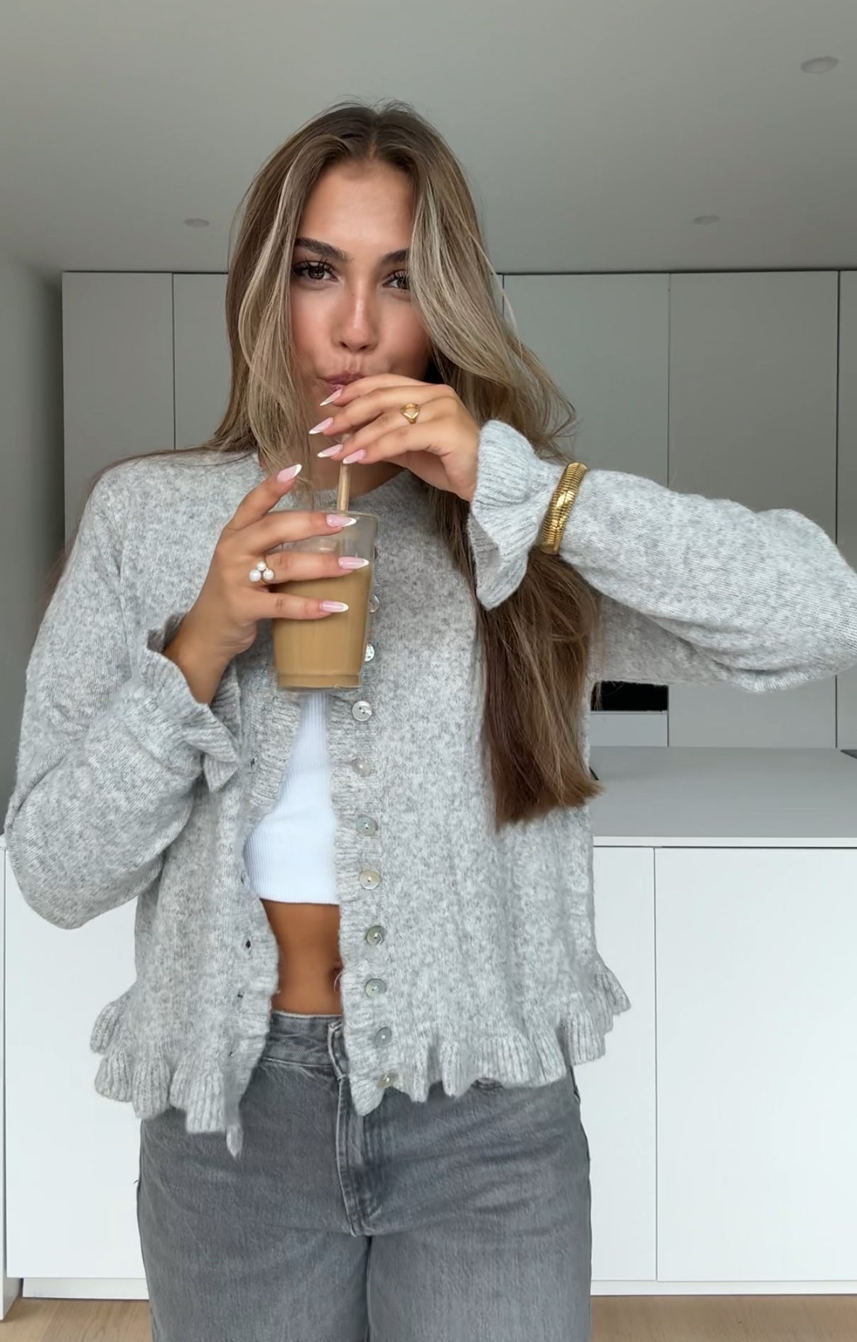 VOLANT CARDIGAN GREY