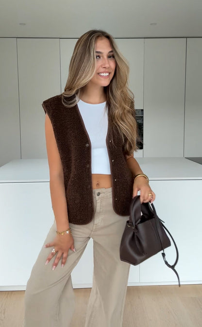 TEDDY VEST DARK CHOCOLATE
