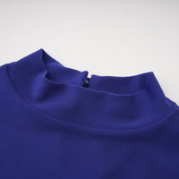 Éva Blue Draped Gathered Maxi Dress