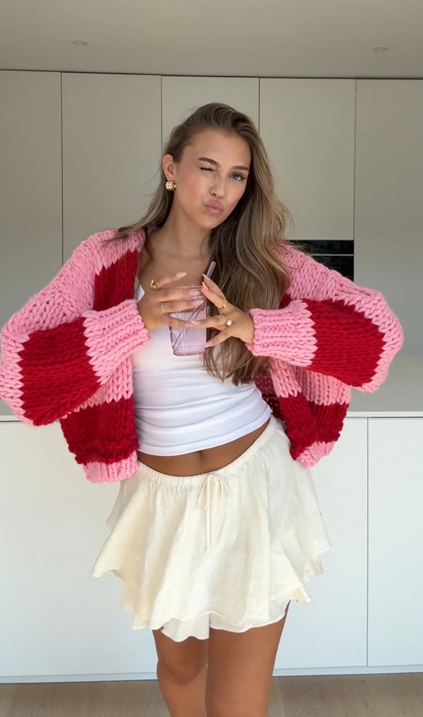 Chunky Cardigan Cherry
