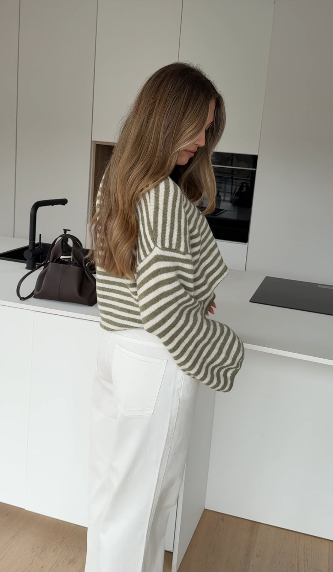 SOFT STRIPED PULLOVER SAGE