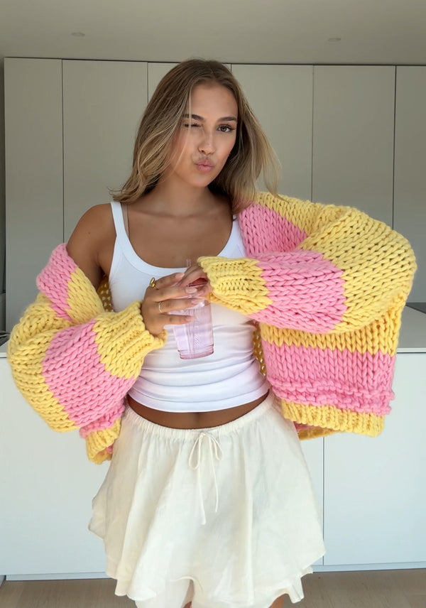 Chunky Cardigan Lemon