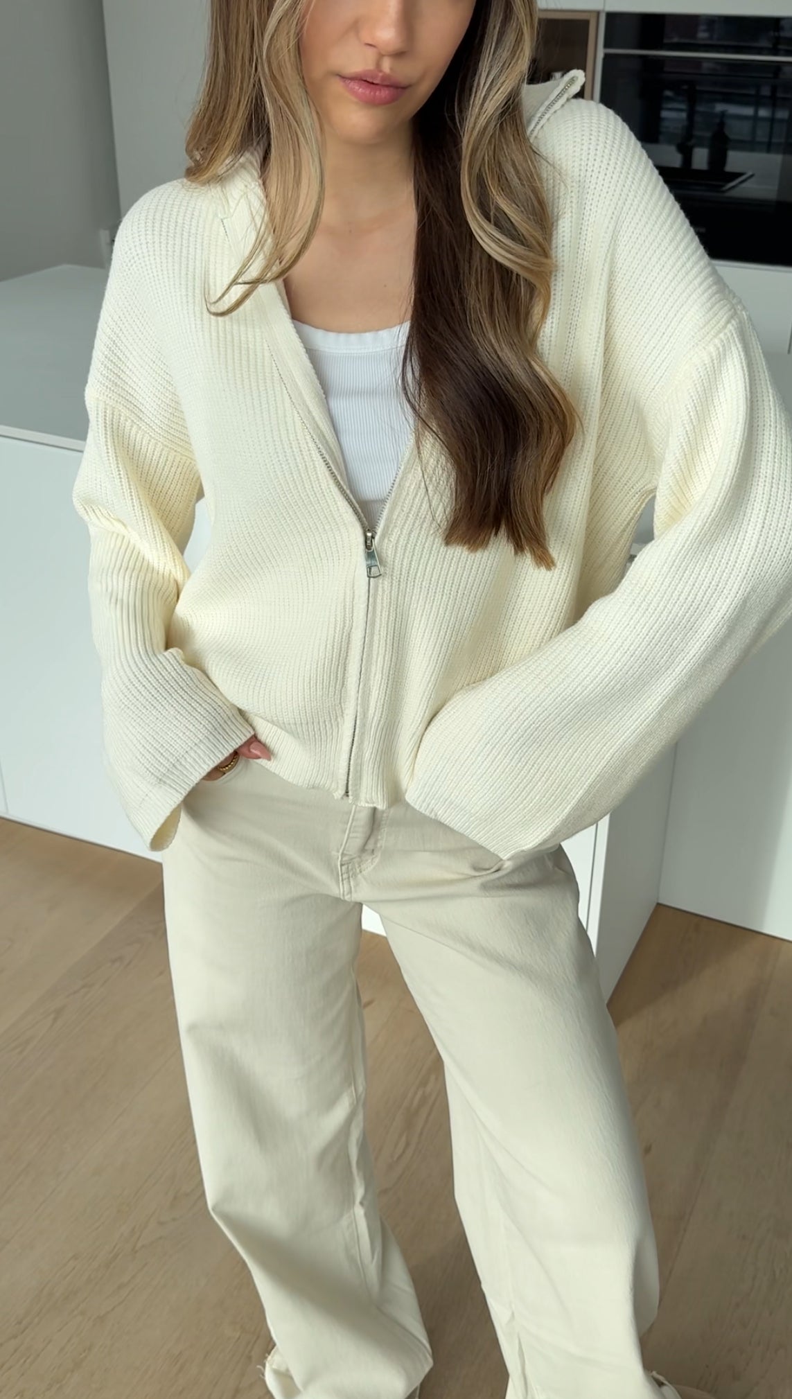 ZIP KNIT VANILLA