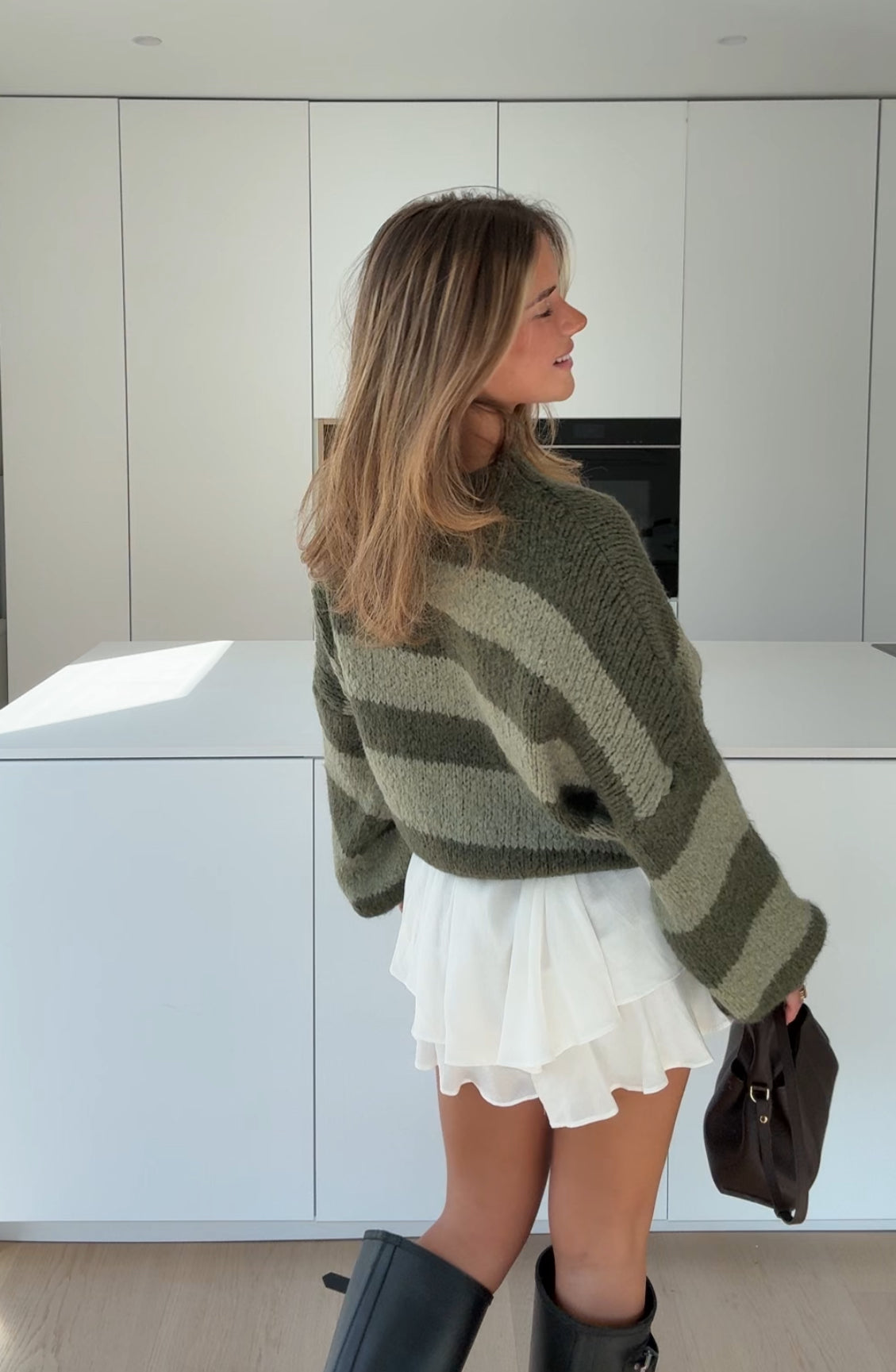 SOFT BOLD STRIPED PULLOVER SAGE