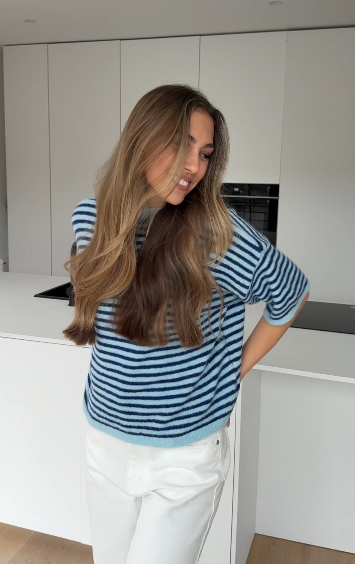 SOFT STRIPED TEE BLUEBERRY