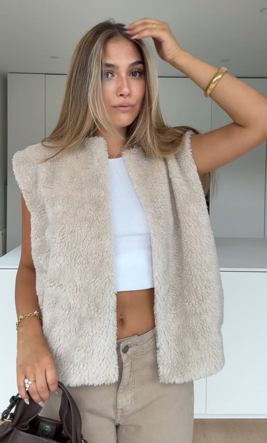 TEDDY VEST CREAMY