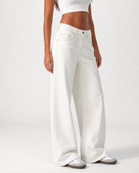 Low Waist Wide Leg  Off White