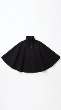 Cape-Mantel mit Gürtel - Schwarz